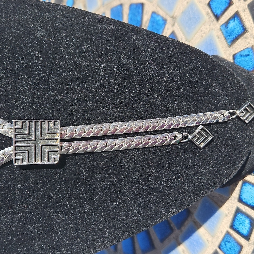 Vintage Silvertone Slide Necklace - Picture 3 of 4